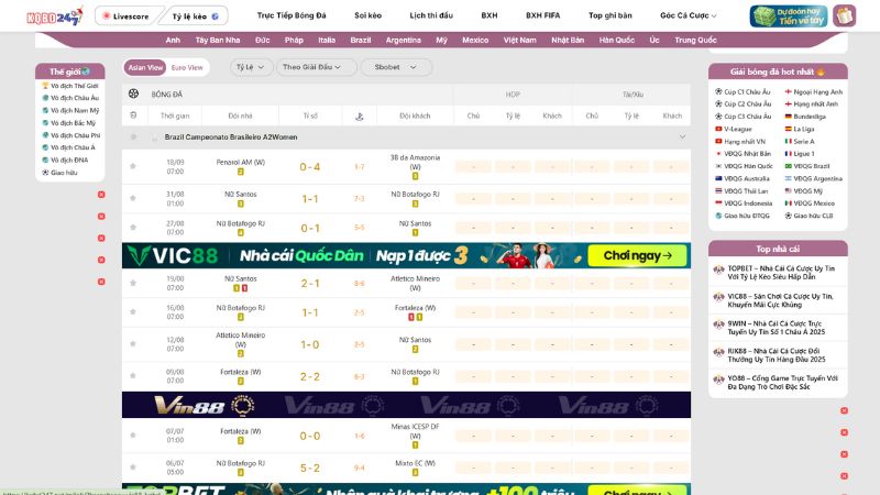 Xem kết quả tỷ số cập nhật tức thì tại KQBD 247